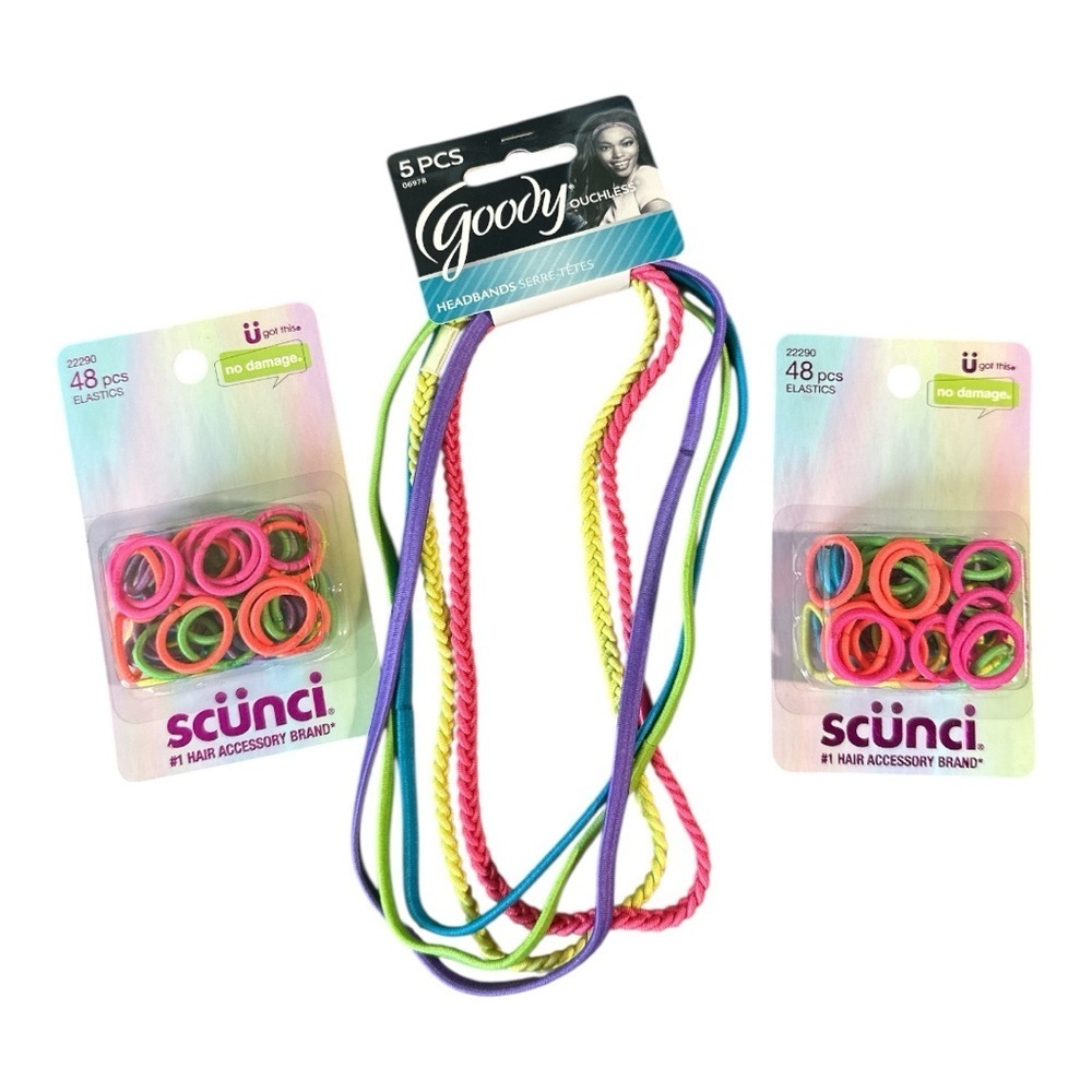 Goody Headbands & Scunci No-Damage Hair Elastics Bundle – NWT